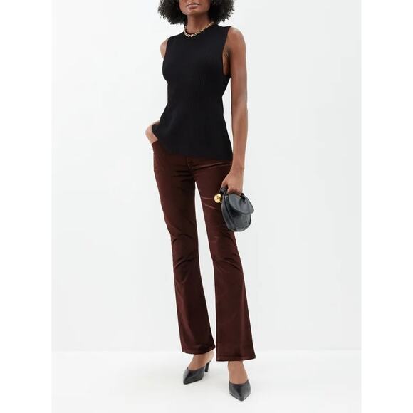 AGOLDE $238 Nico Velvet Boot Cut Pant in Choc.olate Milk Size 27 - Picture 2 of 10